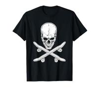 Skate Skull and Crossbones Skateboard Camiseta