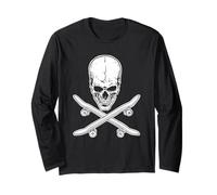 Skate Skull and Crossbones Skateboard Manga Larga