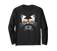 Skate Top - Vintage Retro Skateboarder Cat Manga Larga