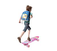 Skateboard con Ruedas LED parpadeantes, Mini Skateboard, con rodamientos ABEC-7, monopatín para niños, jóvenes y Adultos,Tablero de Madera con rodamientos de Bolas (59 * 15 * 11 cm (Rosa))
