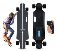 Skateboard Eléctrico con Pantalla Remota y de Velocidad, Longboard Completo para Adultos, Batería de 110Wh, Velocidad Máxima de 25 Km/h, Rango Máximo de 15 Km, Modo de 4 Velocidades A