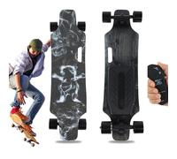 Skateboard Eléctrico con Pantalla Remota y de Velocidad, Longboard Completo para Adultos, Batería de 110Wh, Velocidad Máxima de 25 Km/h, Rango Máximo de 15 Km, Modo de 4 Velocidades G