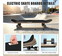 Skateboard Eléctrico para Adultos con Mando a Distancia Inteligente, Velocidad Máxima 25km/h y Autonomía de Recorrido 15km, Sistema de 4 Velocidades con Indicador de Batería(C15Km,Standard)