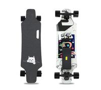 Skateboard Eléctrico para Adultos, Longboard de Crucero Completo con Pantalla Remota y de Velocidad, Batería de 110Wh, Velocidad Máxima de 25 Km/h, Rango Máximo de 15 Km, Modo de 4 Velocidades F