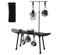 Skateboard Picnic Table - Foldable Desk for Outdoors | Wood and PP with Portable Folding Design, Decorative Function for Hiking, BBQ, Beach, Fishing, Camping Activities
