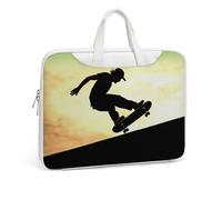 Skateboard1 - Maletín bandolera de cuero estampado para hombres y mujeres, viajes, negocios, oficina, bolsa para colgar portátil, bolsa cruzada, Estilo blanco, 37x28cm