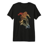 Skateboarder Line Art Retro Style Hobby Camiseta Premium