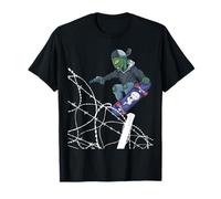 Skateboarding alambre de púas Alien-Skateboarder Camiseta