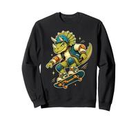 Skateboarding Triceratops Dinosaurio Skateboard Skater Niños Sudadera