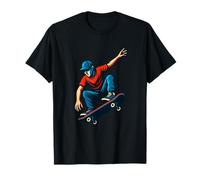 Skateboarding Vector Arte Truco Salto Ilustración Camiseta