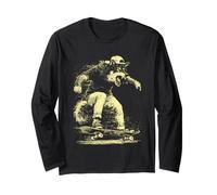 Skateboarding Wolf Skater Gráfico Animal Art Skater Manga Larga