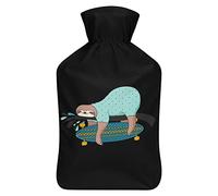 Skater - Botella de agua de goma con cubierta de felpa suave, bolsa de agua caliente para invierno, manos y pies, protección contra el frío, 1000 ml