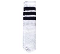 Skater Calcetines Calcetines de Tubo de 14 Pulgadas Kids - 14-026, White/Navy Blue Stripes Style 1