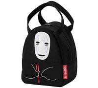 Skater No-Face Mini bolsa de almuerzo aislada negra troquelada con cierre de cremallera