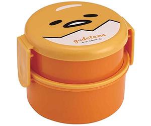 Skater ONWR1-A - Fiambrera redonda, 17.5 fl oz (500 ml), con tenedor, cara Gudetama, Sanrio, hecho en Japón