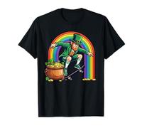 Skater Rainbow Skater para el Día de San Patricio en monopatín Camiseta