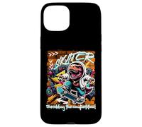 Skater Shredding The Competition! Divertido Dinosaurio T-Rex para niños Carcasa para iPhone 15 Plus