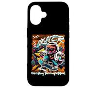 Skater Shredding The Competition! Divertido Dinosaurio T-Rex para niños Carcasa para iPhone 16
