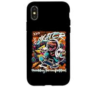 Skater Shredding The Competition! Divertido Dinosaurio T-Rex para niños Carcasa para iPhone X/XS