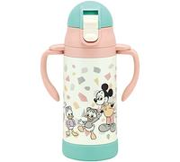 Skater STWM3N-A Two-Handed Stainless Steel Water Bottle with Straw, Baby Mug, Disney, Mickey Mouse Friends, Retro 11,8 fl oz (350 ml)