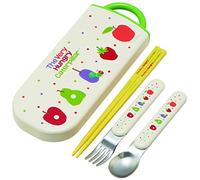 Skater TACC2AG-A - Set de 3 palillos antibacterianos para niños con palillos, cuchara, tenedor fabricado en Japón