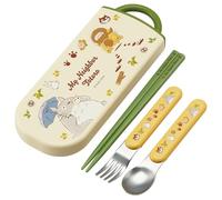 Skater TACC2AG Juego bento para niños, palillos, cucharas, tenedores, antibacteriano, fácil de abrir, deslizante, japonés, Ghibli Totoro, para niños y niñas
