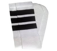SKATERSOCKS - Calcetines de tubo hasta la rodilla para patinaje. - 25-009, 25, White/Black stripes style 1