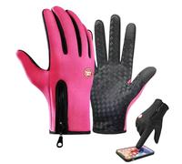 Skatesfor Gloves-Sakesfor Ultimate Waterproof & Windproof Thermal Non-Slip Gloves,Touch Screen Sports loves for Winter Cycling, Sports (Pink)