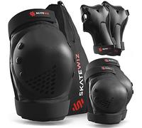 SKATEWIZ Patines Adulto, Protecciones Patines - Protecciones Skate Adulto - Protecciones Patines Adulto, Rodilleras Skate - Kit Protección Patines - Smash Talla L/XL Negro