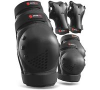SKATEWIZ Protecciones Patines Adulto - Protecciones Skate Adulto - Protectores Patines de Hielo - Protección Skateboard y Patinaje en Línea - Smash Talla L Negro