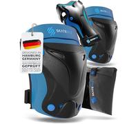 SKATEWIZ Protecciones Patines Niña, Patines De Hielo - Rodilleras Niño, Protecciones Niño - Protectores BMX, Patinaje en Línea - Rodilleras Niña - PROTECT-1 Talla M Azul