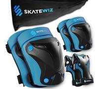 SKATEWIZ Protecciones Patines Niña, Rodilleras Niño, Protecciones Patines Niño - Rodilleras Patines Niña, Rodilleras Niña - Rodilleras Patinaje Niña - PROTECT-1 Talla xsAzul