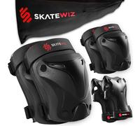 SKATEWIZ Protecciones Patines Niña - Rodilleras Niño, Protecciones Patines Niño - Rodilleras Patines Niña, Rodilleras Niña - Rodilleras Patinaje Niña - PROTECT-1 Talla xs Negro