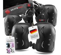 SKATEWIZ Protecciones Patines Set - para Niño, Niña, Adolescentes y Adultos [6 Piezas] con Rodilleras y Coderas Muñequeras - Protecciones Patines Niño