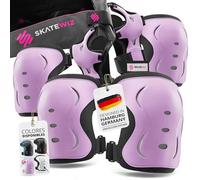 SKATEWIZ Rodilleras Patines Adulto - Rodilleras Skate, Protecciones Mujer - Protecciones Adulto, Kit Protección - Patines De Hielo - Impact Talla M Rosa Negro