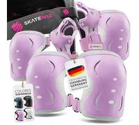 SKATEWIZ Rodilleras Patines Adulto - Rodilleras Skate, Protecciones Mujer - Protecciones Adulto, Kit Protección - Patines De Hielo - Impact Talla M Rosa Blanco