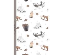 Skating into Christmas: Antique Winter Journal | Vintage Aesthetic Notebook | for Writers, Teens, Adults: 120 Lined pages, soft gray snowflake ... 8 inches, self-care diary, holiday gift idea