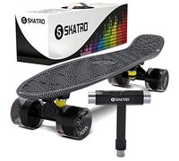 Skatro - Mini Cruiser Skateboard. 22x6inch Retro Style Plastic Board Comes Complete