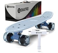 Skatro - Monopatín de Tabla Corta. Tabla de plástico de Estilo Retro de 26 cm. Viene Completo