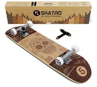 Skatro - Monopatín de Tabla Corta. Tabla de plástico de Estilo Retro de 26 cm. Viene Completo