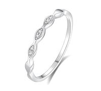 Skcess 9K/14K/18K Oro Blanco/Platino 950 Promise Ring, Anillo Diamante Blanco Anillo de Boda Anillos de Solicitud Anillos Mujeres Joyería, 57 (18.1), Diamante, Diamante