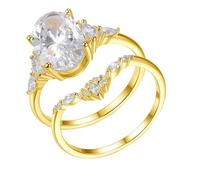 Skcess Anillo de boda de oro blanco de 9 K, anillo de compromiso, moissanita, blanco, anillo de boda, anillo de solicitud, anillos para mujeres, 61 (19.4), Moissanite, Moissanita