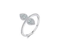 Skcess Anillo de compromiso de oro blanco de 9 K/14 K, Moissanite, 5,6 x 15,5 mm, gotas de agua, anillos para mujer, 62 (19.7), Metal precioso, Moissanita