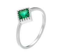 Skcess Anillo de compromiso para mujer, oro amarillo de 9 K, 14 quilates, solitario verde con esmeralda creada en laboratorio, anillos de compromiso para mujer, 10, Oro blanco Esmeralda creada en