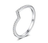 Skcess Anillo de Eternidad de oro blanco de 9 K/14 K/18 K, anillos para mujer, moissanita, blanco, anillo de compromiso, regalos para mujeres, 47 (15.0), Moissanite, Moissanita