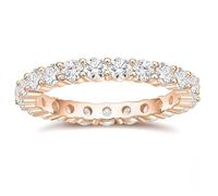 Skcess Anillo de mujer de 3 mm, de plata de ley 925, con circonitas, talla 49 - 62