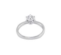 Skcess Anillo de mujer de oro blanco de 9 quilates/14 quilates/18 quilates, 6 dientes, redondo, con moissanita, 61 (19.4), Moissanite, Moissanita