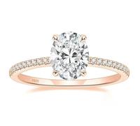 Skcess Anillo de mujer de plata de ley 925, ovalado, con circonitas, talla 47-62