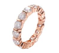 Skcess Anillo de oro rosa de 9 quilates para parejas, moissanita, blanco, anillo de boda eterno, 16, Moissanite, Moissanita