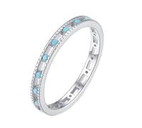 Skcess Anillos de boda de oro blanco de 9 K/14 K, azul turquesa, anillo hueco vintage, anillo de compromiso para mujer, 57 (18.1), Metal precioso, Turquesa